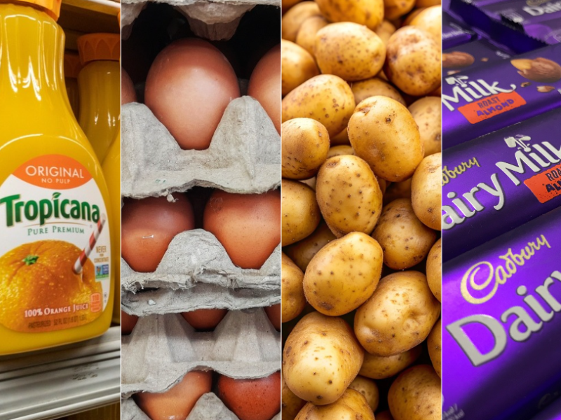 Grocery sector - Tropicana, eggs, potatoes, Cadbury