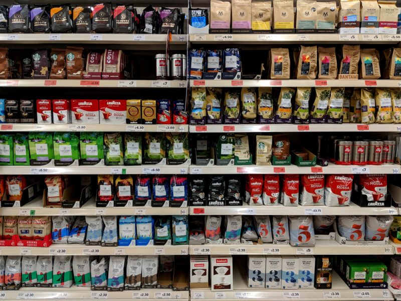 Coffee in supermarket