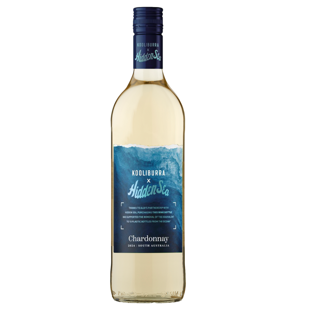 Aldi has debuted a new own-brand Chardonnay that aims to support the removal of plastic from the ocean. 