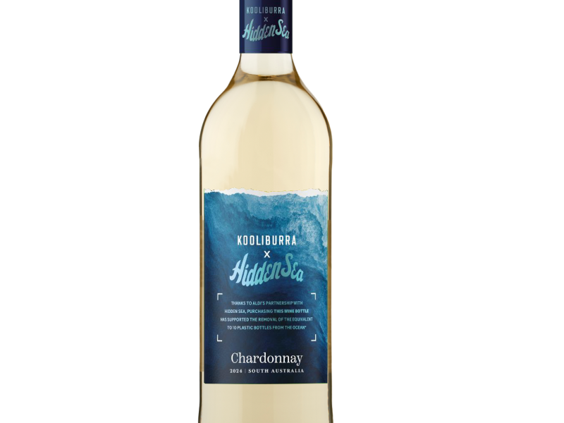 Aldi has debuted a new own-brand Chardonnay that aims to support the removal of plastic from the ocean.
