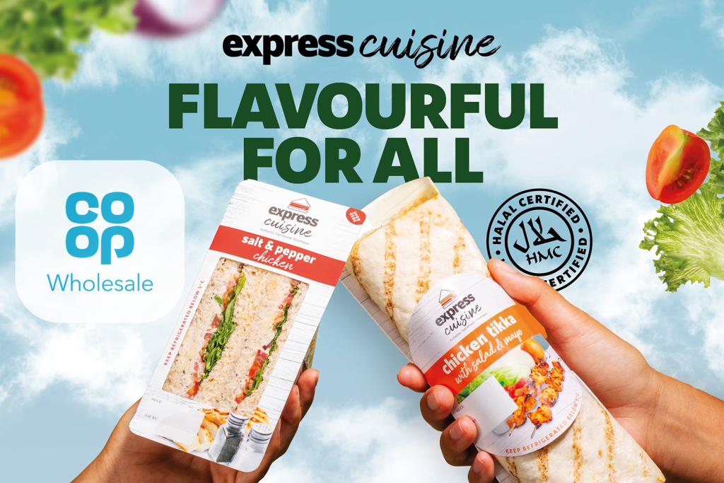  Co-op Wholesale has teamed up with Express Cuisine to launched its Halal-certified wraps, sub rolls and sandwiches.