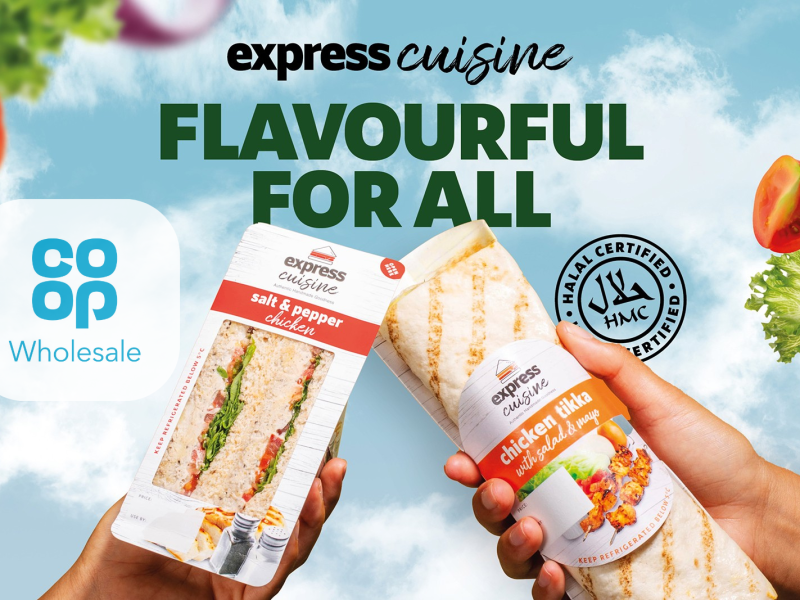 Co-op Wholesale has teamed up with Express Cuisine to launched its Halal-certified wraps, sub rolls and sandwiches.